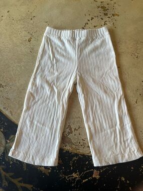 Old Navy White Ribbed Wide-Leg Kids Leggings